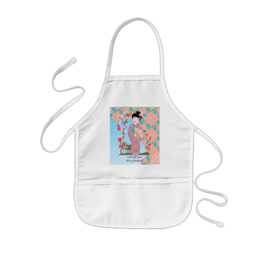 芸者ガールバースデーパーティー 子供用エプロン (正面)