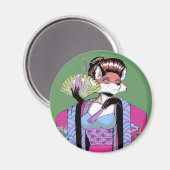 芸者キツネ磁石 マグネット (正面/裏面)