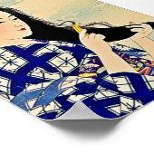 芸者コーミング日本のヘアーブロック浮世絵 ポスター (角)