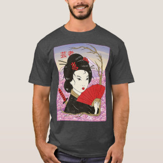 芸者サムライ日本文化日本のかわいい芸人 Tシャツ