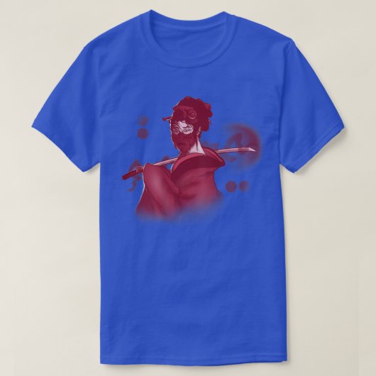 芸者サムライ鬼歌舞伎浮世絵スタイルカタナジャパ Tシャツ (デザイン正面)