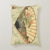 芸者ファン葉とフローラプリント アクセントクッション (正面(垂直))