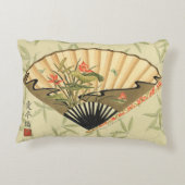 芸者ファン葉とフローラプリント アクセントクッション (裏面)