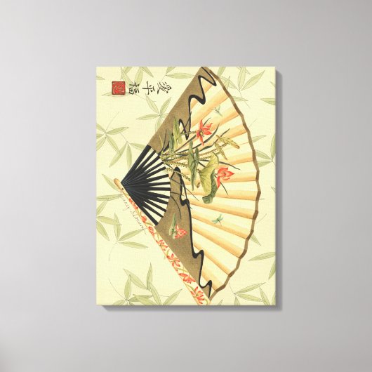 芸者ファン葉とフローラプリント キャンバスプリント (正面)
