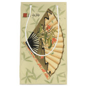 芸者ファン葉とフローラプリント スモールペーパーバッグ (正面)