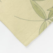 芸者ファン葉とフローラプリント フリースブランケット (角)