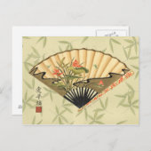 芸者ファン葉とフローラプリント ポストカード (正面/裏面)