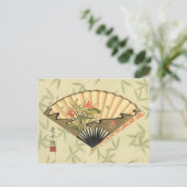 芸者ファン葉とフローラプリント ポストカード (スタンド正面)