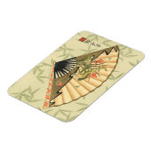 芸者ファン葉とフローラプリント マグネット (左側)