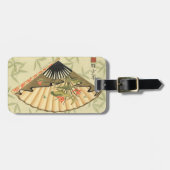 芸者ファン葉とフローラプリント ラゲッジタグ (正面横)