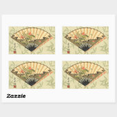 芸者ファン葉とフローラプリント 長方形シール (シート)