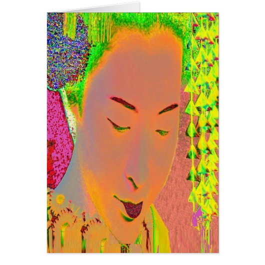 芸者ポップアートのバースデーカード (正面)