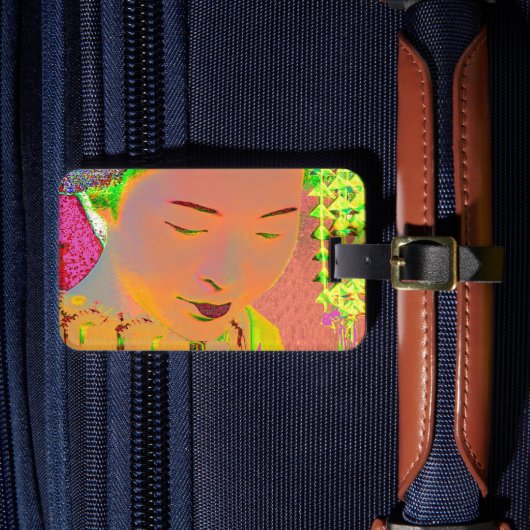 芸者ポップ・アートのアート荷物タグ ラゲッジタグ (正面インサイチュ4)