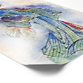 芸者伝統的ヴィンテージ北斎日本美術 フォトプリント            (角)