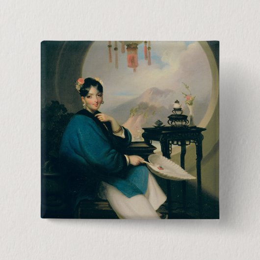 芸者女の子 缶バッジ (正面)