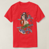 芸者女刀とドラゴンジャパのタトゥー Tシャツ (デザイン正面)