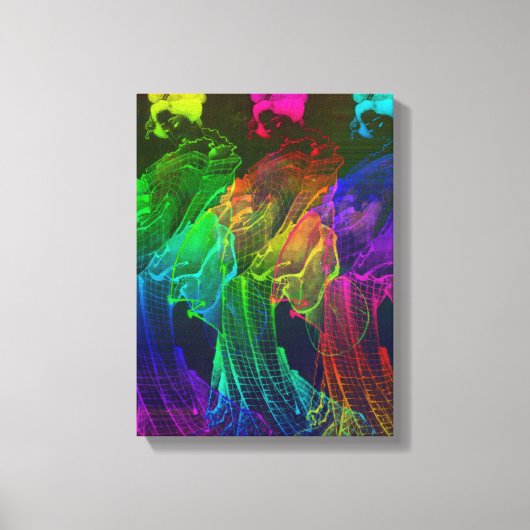 芸者抽象芸術ジャパン・ウォール・アート キャンバスプリント (正面)