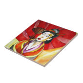 芸者日本のオリジナルアート水絵画色 タイル (側面)