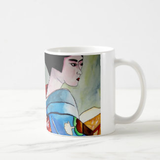 芸者日本のオリジナルウォーターカラー絵画アート コーヒーマグカップ