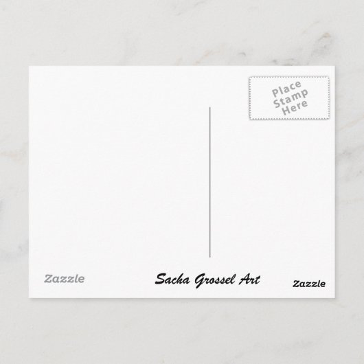 芸者日本のオリジナルウォーターカラー絵画アート ポストカード (裏面)