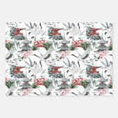 芸者日本のコイと寺の水彩 ラッピングペーパーシート (正面3)