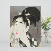 芸者日本のヴィンテージ東洋着物 カード (スタンド正面)