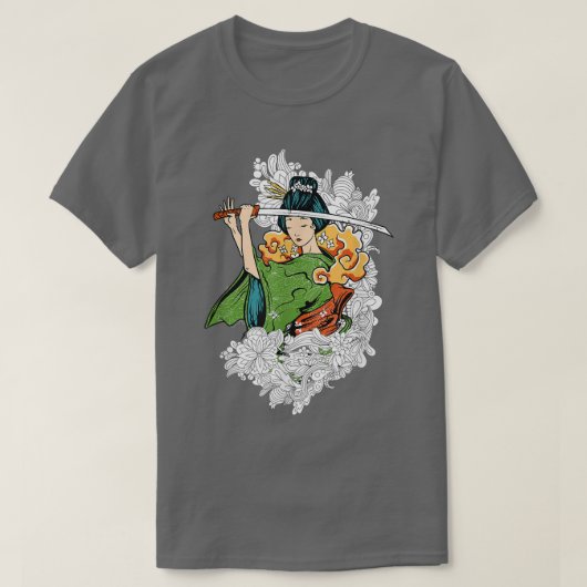 芸者日本の侍(2) Tシャツ (デザイン正面)
