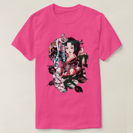 芸者日本の剣侍1 Tシャツ (デザイン正面)