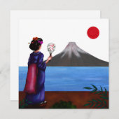 芸者日本の女と日と富士山 シーズンカード (正面/裏面)