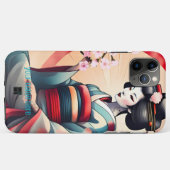 芸者日本の女美しいさくらんぼ花開く Case-Mate iPhoneケース (裏面(横))