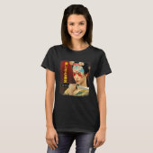 芸者日本の女脇差し剣日本武士道 Tシャツ (正面フル)