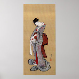 芸者日本の女・北斎・浮世絵 ポスター