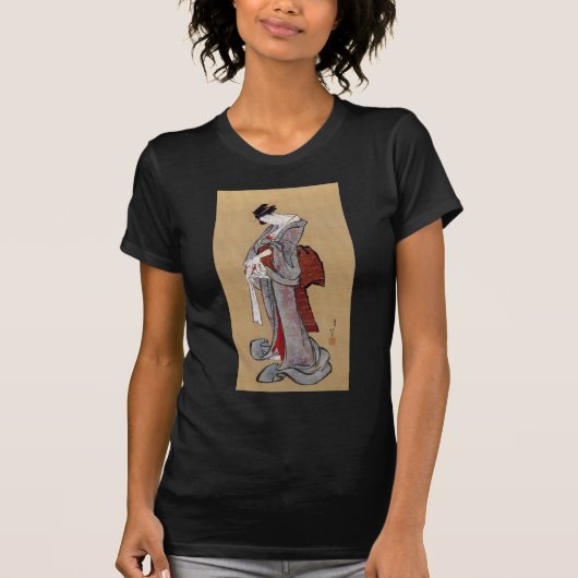 芸者日本の女・北斎・浮世絵 Tシャツ (正面)