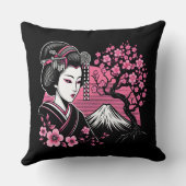芸者日本の山富士日本のさくらんぼ咲き クッション (裏面)