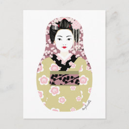 芸者日本の松良花はがき ポストカード