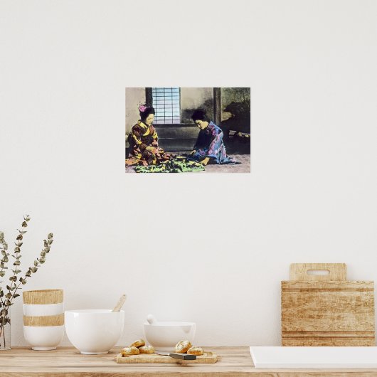 芸者日本の美しいヴィンテージ ポスター (キッチン)