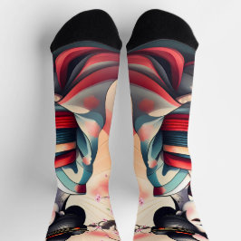 芸者日本の美しい女性さくらんぼ花開く ソックス