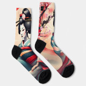 芸者日本の美しい女性さくらんぼ花開く ソックス (右)