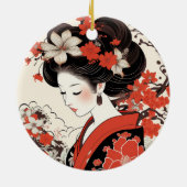 芸者日本の陶芸オーナメント セラミックオーナメント (裏面)