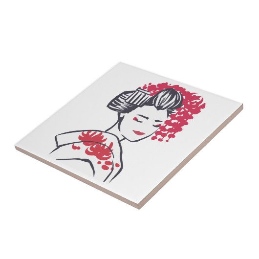 芸者日本の タイル (側面)