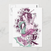 芸者日本の ポストカード (正面/裏面)