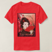 芸者桜さくらんぼ花芸者ガールジャパンコール Tシャツ (デザイン正面)