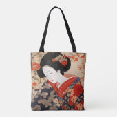 芸者浮世絵日本の術 トートバッグ (裏面)