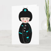 芸者漫画グリーティングカード カード (正面)