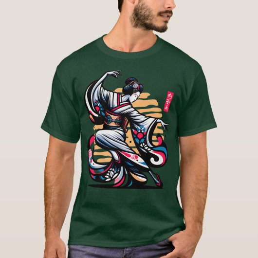 芸者美しいの魂 Tシャツ (正面)