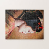 芸者舞妓の芸絵画美しい ジグソーパズル (横)