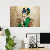 芸者芸者横型日本のプリントポスター ポスター (ホームオフィス)