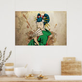 芸者芸者横型日本のプリントポスター ポスター (キッチン)