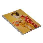 芸者金ゴールドオリジナル水彩画 ノートブック (右側)