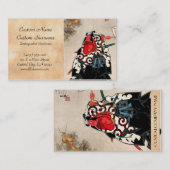 芸者-クールな日本のポートレートの絵画の美しい 名刺 (正面/裏面)